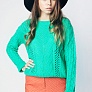 Короткий свитер Monoroom с косичкой зеленый