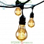 String Lights with A-Shape Lamps 810004 Bulbrite, уличный потолочный светильник