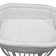 Комплект в круглую или овальную детскую кроватку Бантик 7 предметов (белый)