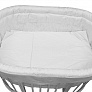 Комплект в круглую или овальную детскую кроватку Бантик 7 предметов (белый)