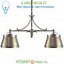  Visual Comfort Sloane 2-Light Shop Pendant Light (Antique Nickel with Antique Nickel Shades) - OPEN